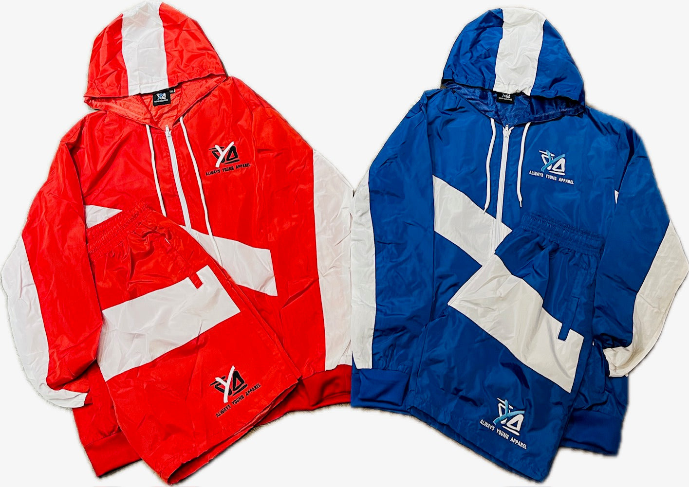 Blue rain windbreaker