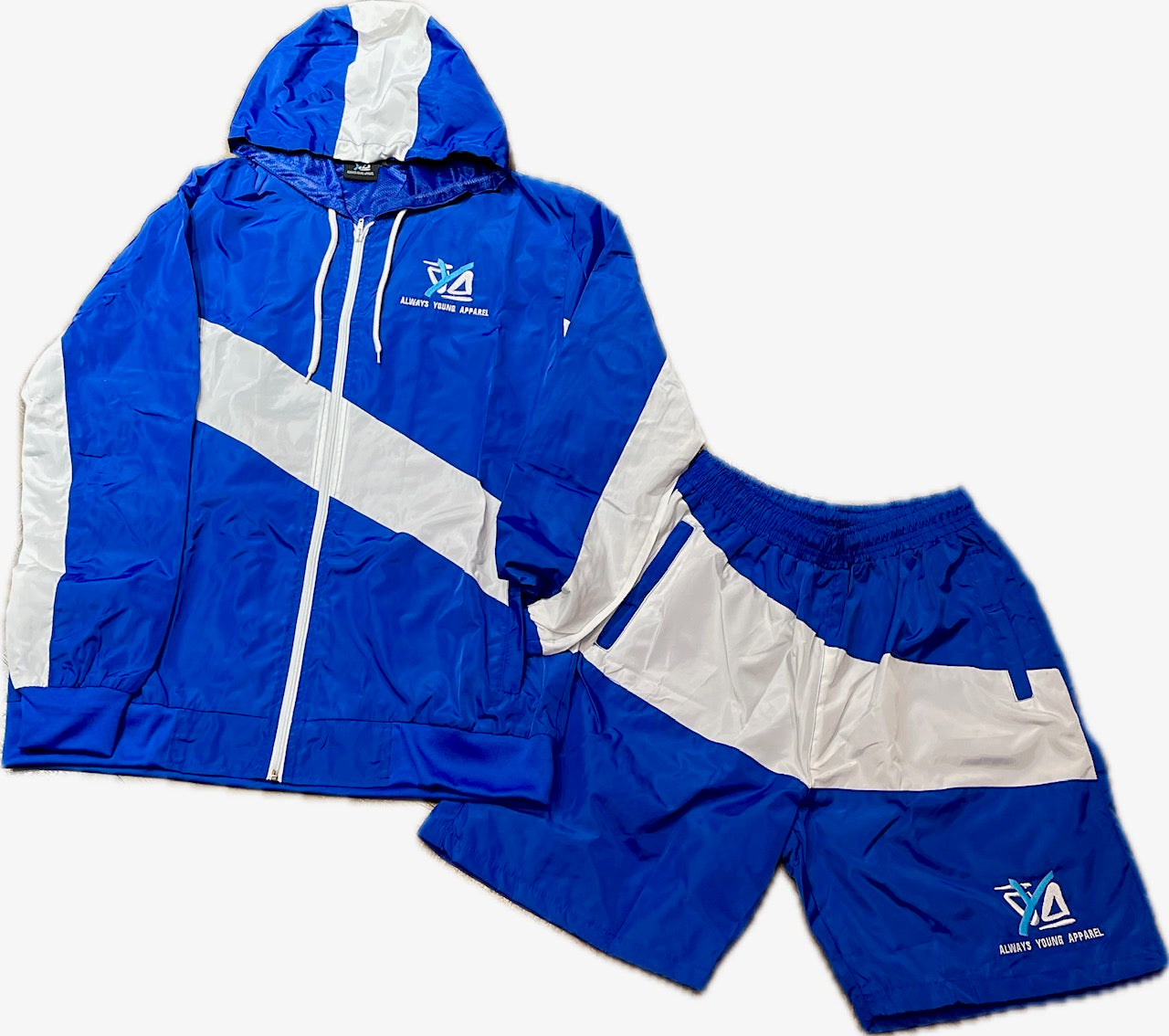 Blue rain windbreaker